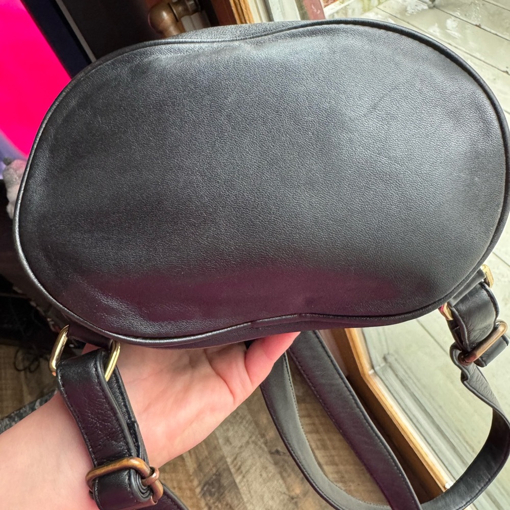 Ralph Lauren Black Leather Drawstring Backpack - Picture 5 of 14